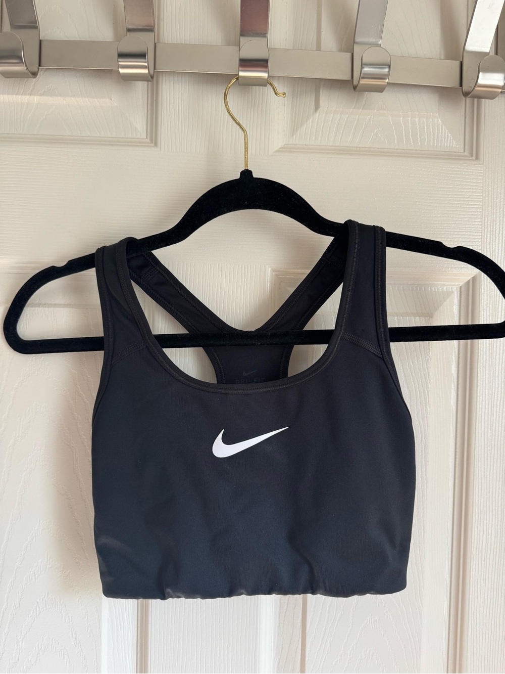 Nike Black Sports Bra with White Swoosh